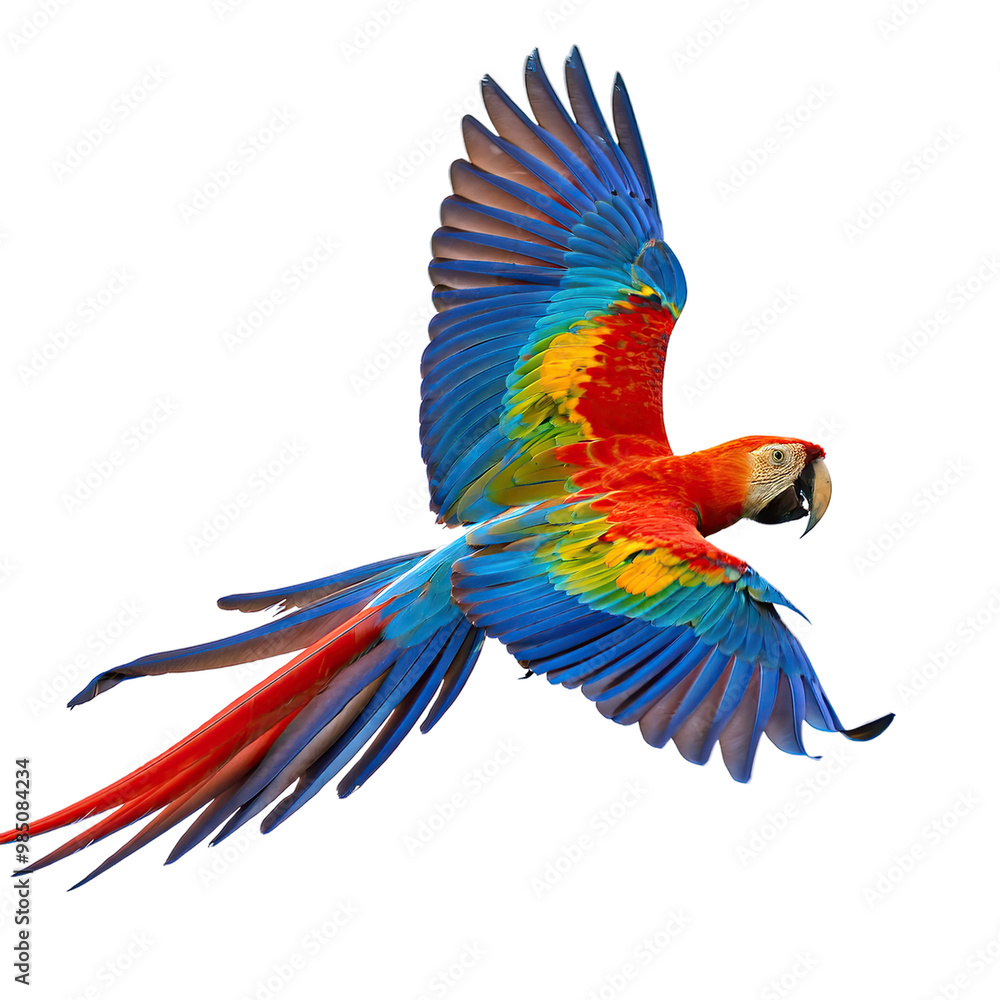 Fototapeta premium Scarlet macaw in flight