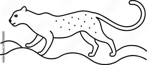 Cheetah in Motion Vector Illustration Capturing Speed for Kids
