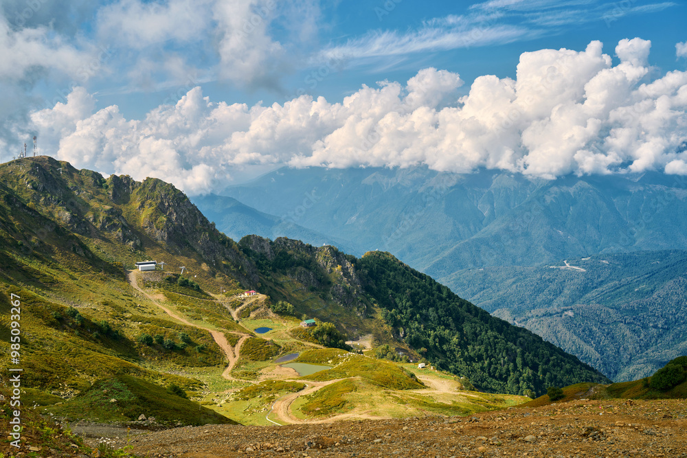Fototapeta premium Beautiful panorama of summer mountains