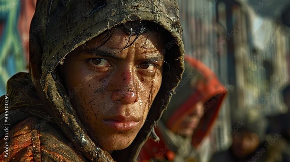 Close-Up Portrait of a Determined Young Man Close-Up Portrait of a Determined Young Man