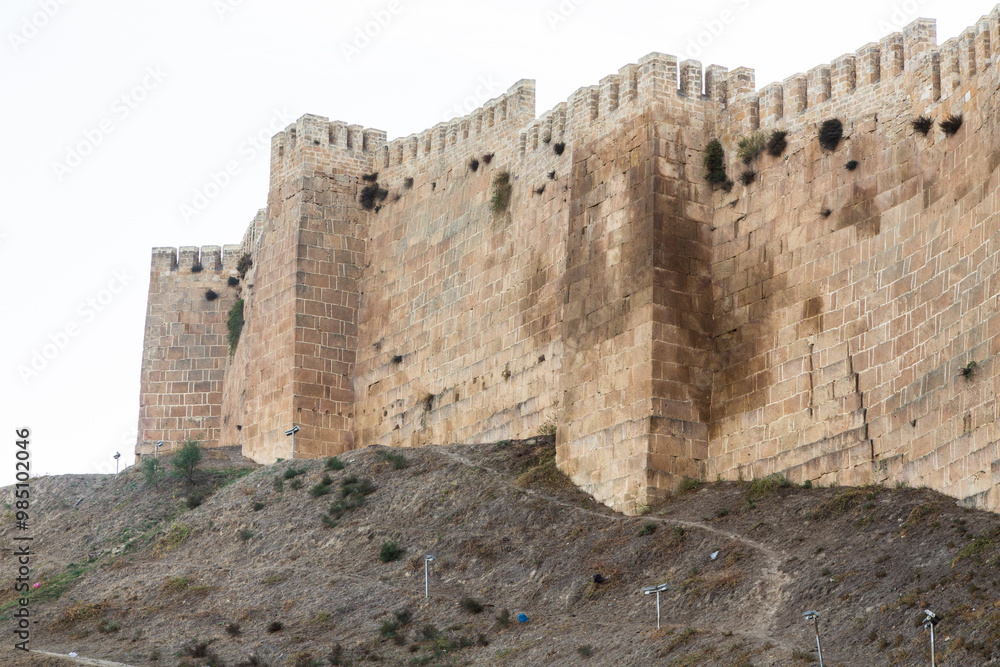 Walls and buildings of old fortress of Naryn-Kala in Derbent, Dagestan, Russia Walls and buildings of old fortress of Naryn-Kala in Derbent, Dagestan, Russia