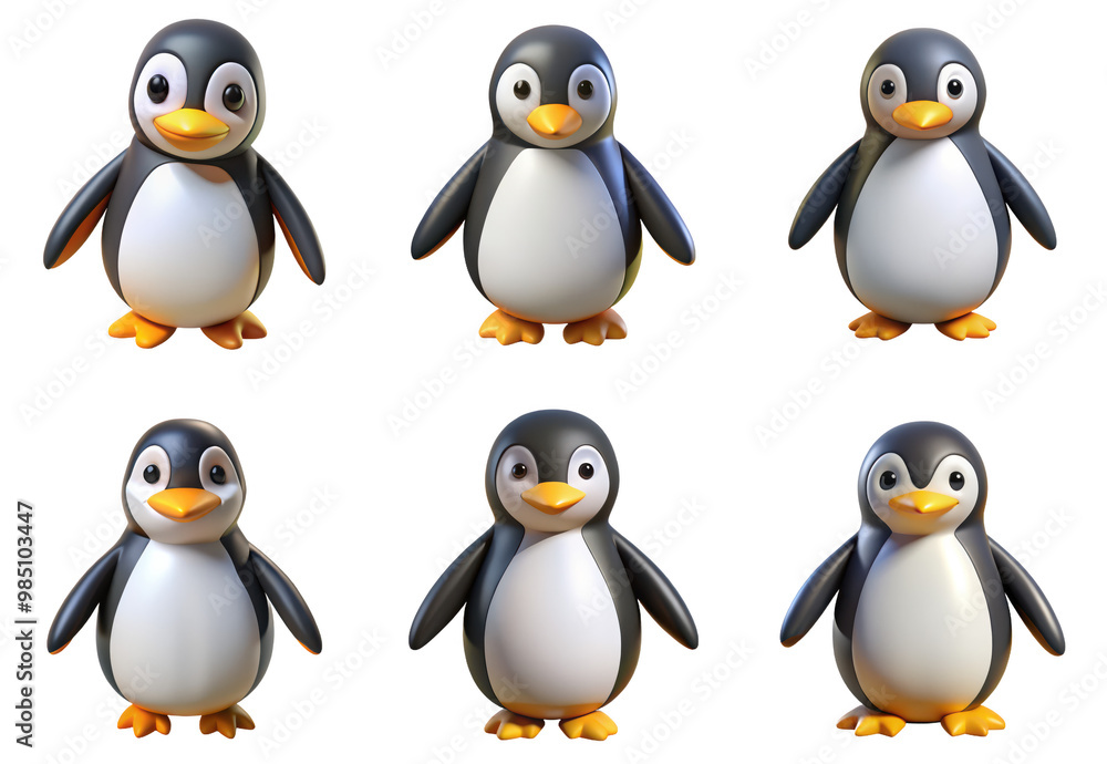 PNG penguin 3d collection, in cartoon style minimal on transparent, white background, isolate
PNG penguin 3d collection, in cartoon style minimal on transparent, white background, isolate