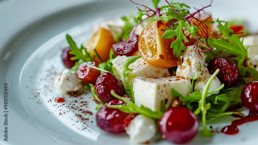 Gourmet Lettuce Salad with Panela Cheese and Olives Gourmet Lettuce Salad with Panela Cheese and Olives
