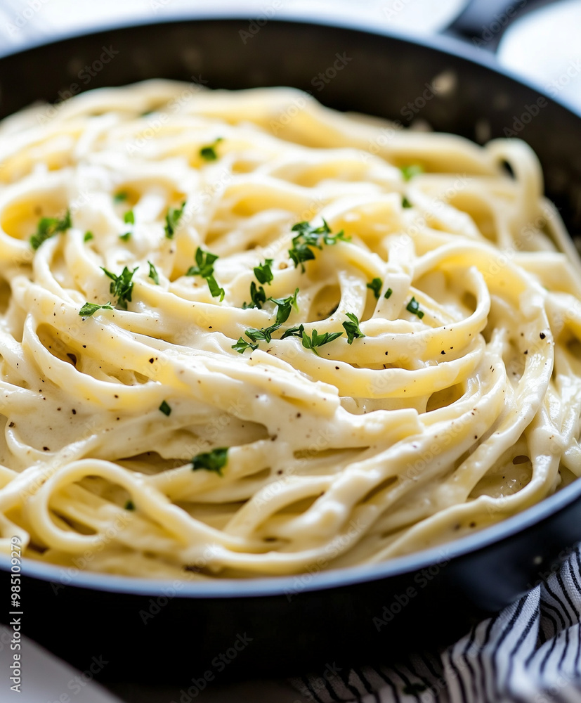 Creamy Fettuccine Alfredo in Rustic Skillet Creamy Fettuccine Alfredo in Rustic Skillet