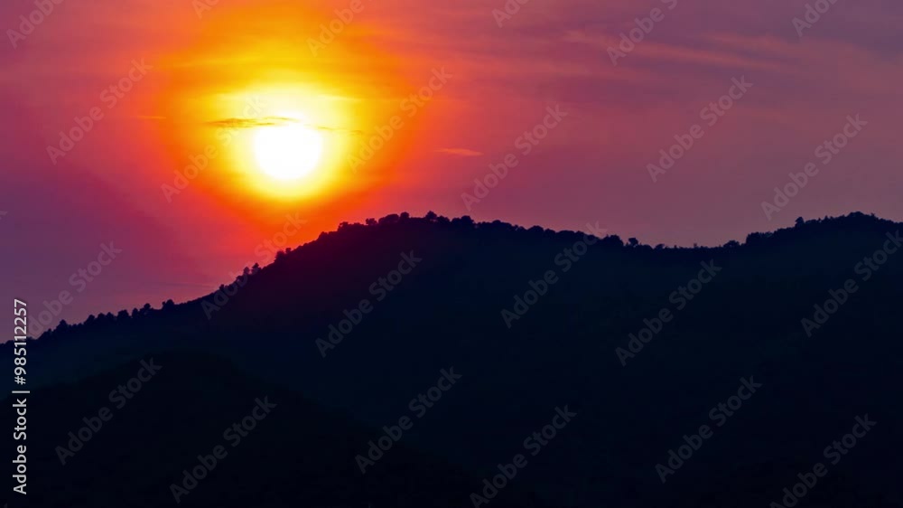 Autumn sun descends from the mountains real-time time-lapse footage Autumn sun descends from the mountains real-time time-lapse footage