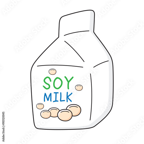 Soy milk carton isolated vector illustration