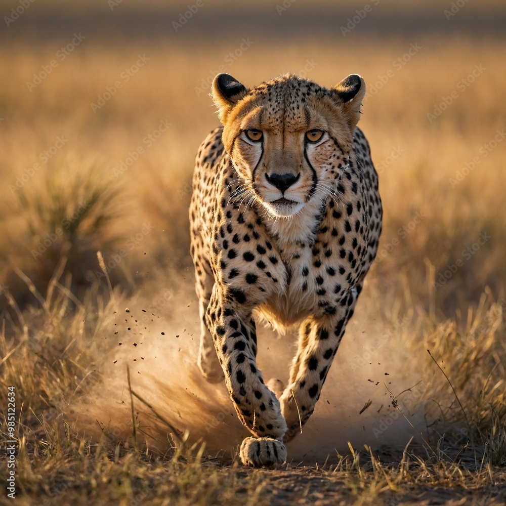 Cheetah in Full Sprint During a High-Speed Chase Cheetah in Full Sprint During a High-Speed Chase
