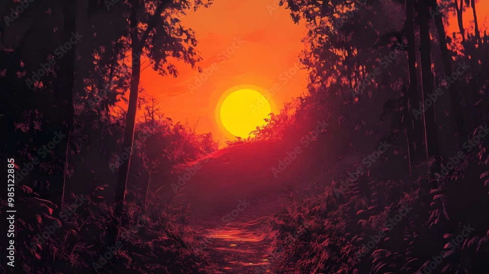 Enchanting sunset colors reflecting over hillside wallpaper image Enchanting sunset colors reflecting over hillside wallpaper image