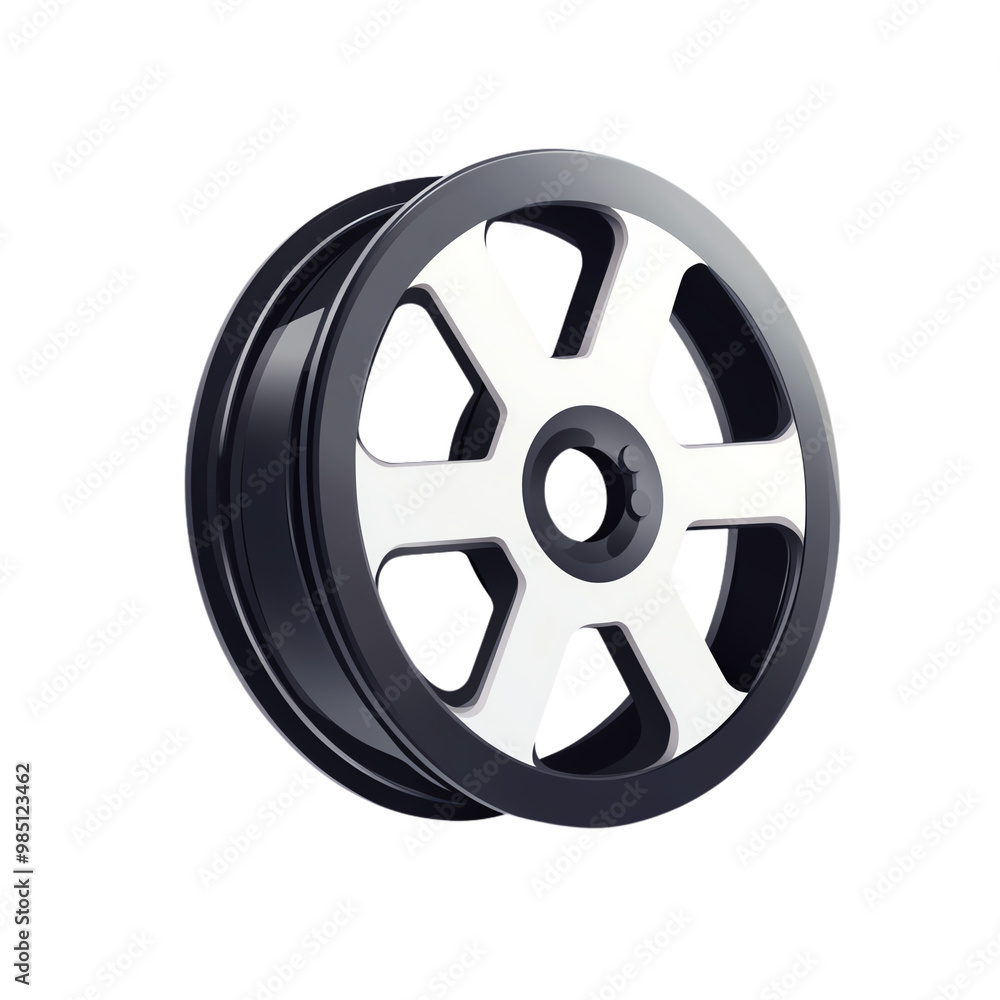 Obraz premium Stylish car wheel, modern design, white isolated background transparent background