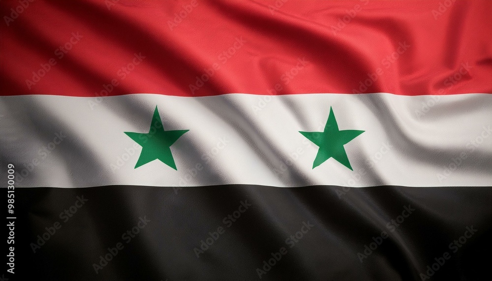 シリアの国旗(waving national flag of Syrian Arab Republic.)
シリアの国旗(waving national flag of Syrian Arab Republic.)