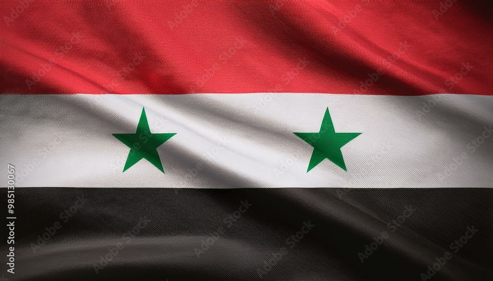 シリアの国旗(waving national flag of Syrian Arab Republic.)
シリアの国旗(waving national flag of Syrian Arab Republic.)