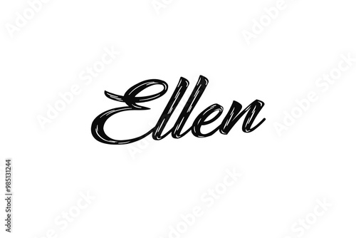 The name “Ellen” written in a stylized colorful retro font