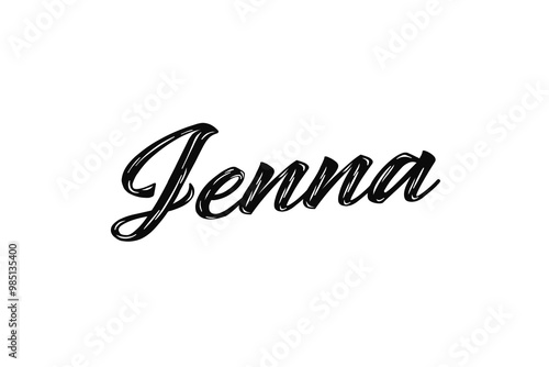 The name “Jenna” written in a stylized colorful retro font photo