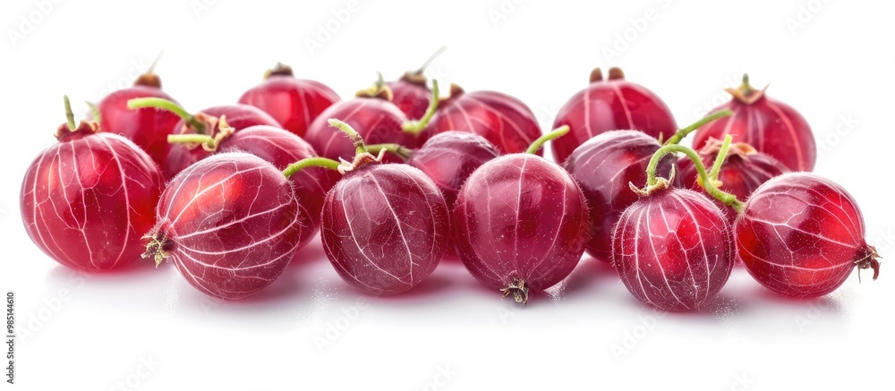 Red Gooseberries Isolated On White Red Gooseberries Isolated On White