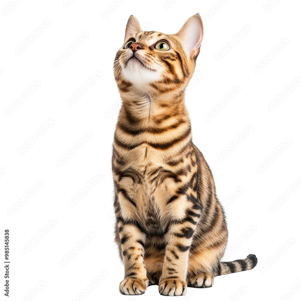 Cute Bengal Cat Looking Up Cute Bengal Cat Looking Up