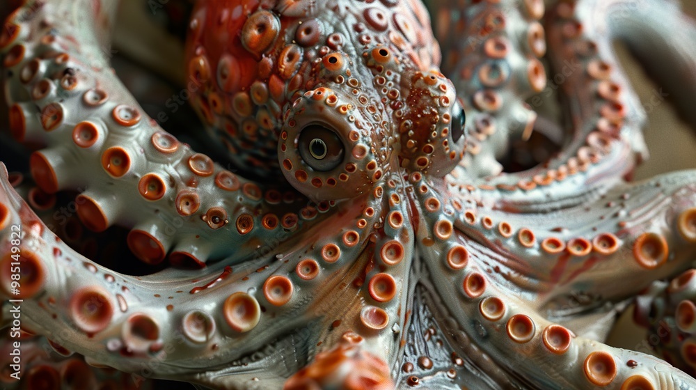 Obraz premium Close Up of an Octopus's Tentacles - A Detailed Look at a Sea Creature