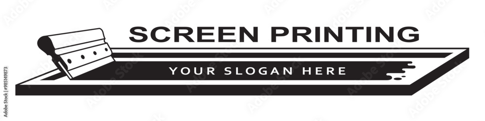 silk screen printing icon with squeegee isolated on white background silk screen printing icon with squeegee isolated on white background