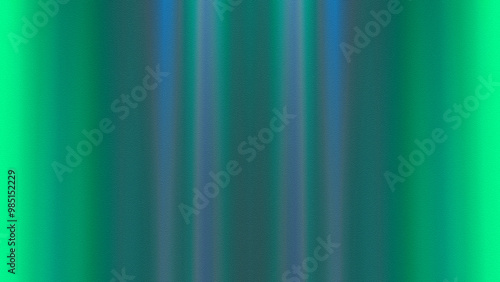 Striped grainy background 16:9 8K, copy space. Glowing light green, blue, grey, teal gradient vertical lines and stripes pattern. Grunge texture. Disco 80s 90s design for music cover poster web banner