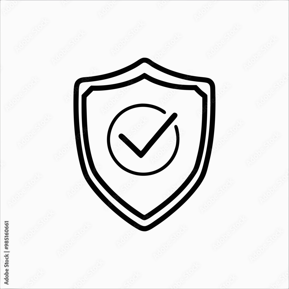 Secure shield with check mark in an outline style representing safety and protection
Secure shield with check mark in an outline style representing safety and protection