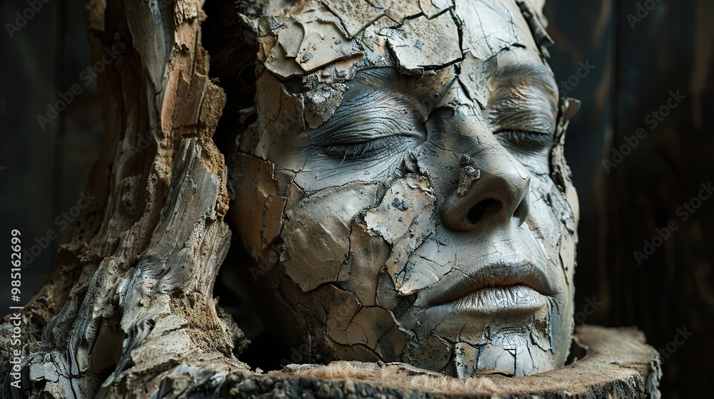 Cracked Face: A Surreal Portrait of Transformation Cracked Face: A Surreal Portrait of Transformation