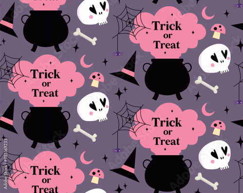 Halloween scary cute vactor pattern 