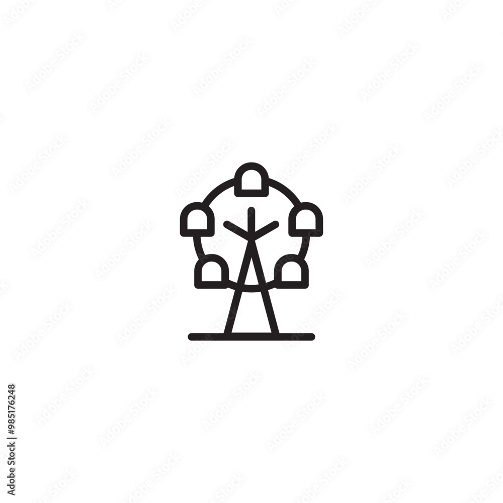 Ferris wheel icon. Line icons of amusement park, circus and fun place. Editable stroke. Ferris wheel icon. Line icons of amusement park, circus and fun place. Editable stroke.