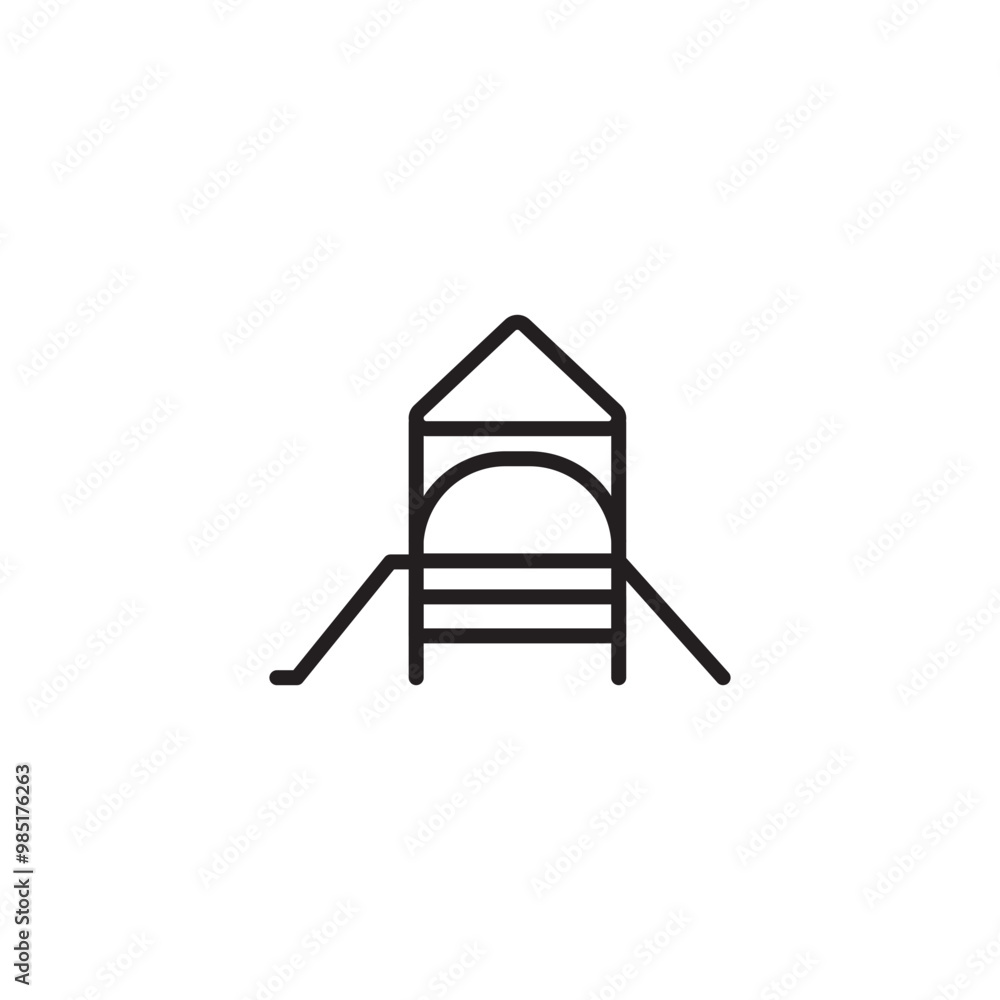 Playground concept line icon. Linear Playground concept outline symbol design. Playground and park location concept, outdoor activities for kids. Editable stroke. Playground concept line icon. Linear Playground concept outline symbol design. Playground and park location concept, outdoor activities for kids. Editable stroke.