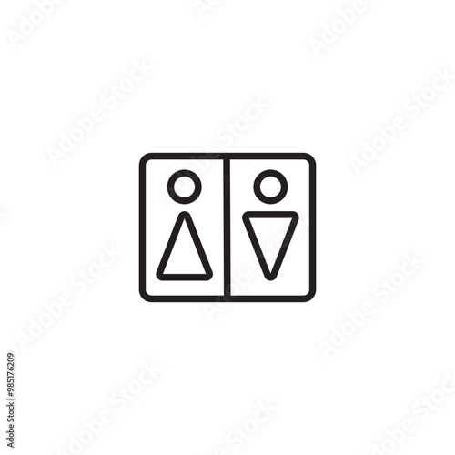 Ladies and gents icon. isolated ladies gents icon sign for restroom, parks, toilet, room and other public places. Editable stroke.