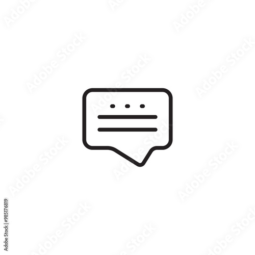 Speech bubble icon. Simple line drawing of a speech bubble, representing a message or conversation. Editable icon.