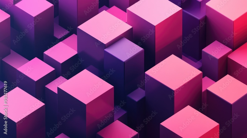 Abstract background with pink and purple cubes. Abstract background with pink and purple cubes.