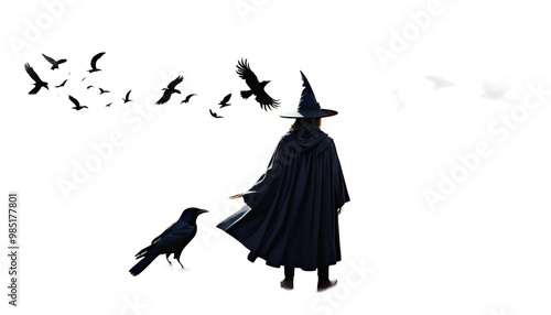 Obraz na płótnie solar eclipse field illustration painting spell crows style wizard art digital casting mysterious illustration painting art artistic imagination artwork acrylic watercolor magician sorcerer fantasy w salonie