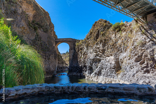 Thermal Baths of Chacapi, a place for recreation and adventure sports. Arequipa Peru