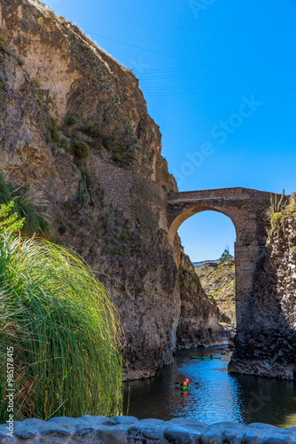 Thermal Baths of Chacapi, a place for recreation and adventure sports. Arequipa Peru