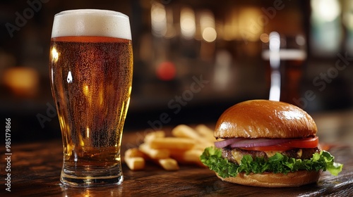 Classic beer and burger combo