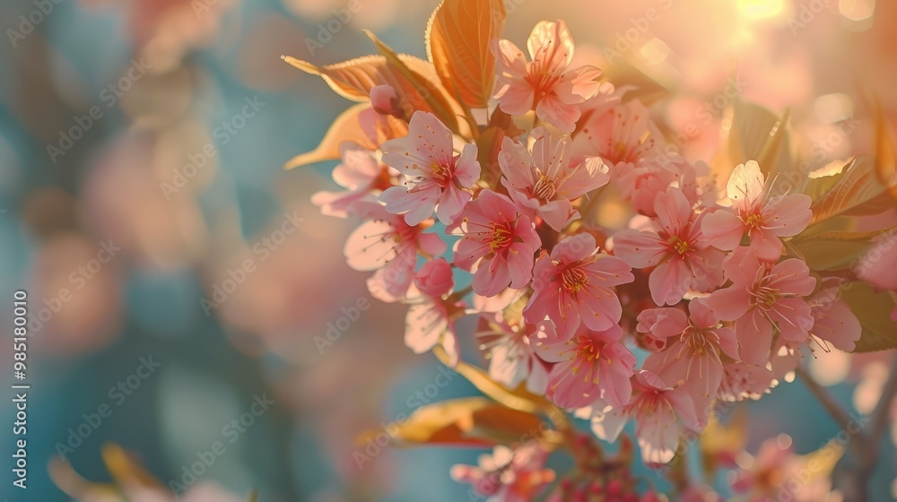 Blooming cherry blossoms in a serene park. Blooming cherry blossoms in a serene park.