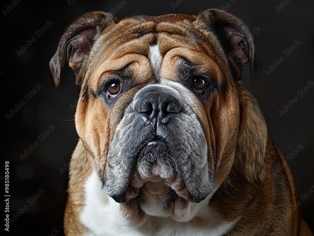 Close Up Portrait of an English Bulldog Close Up Portrait of an English Bulldog