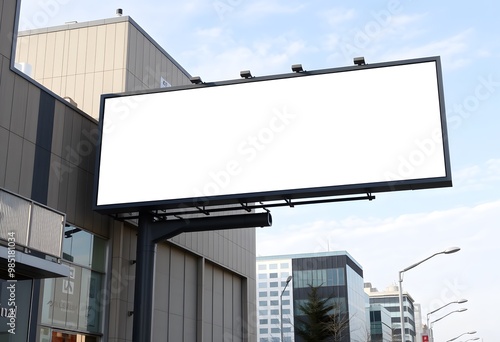 billboard blank for outdoor advertising poster or blank billboard for advertisement. photo