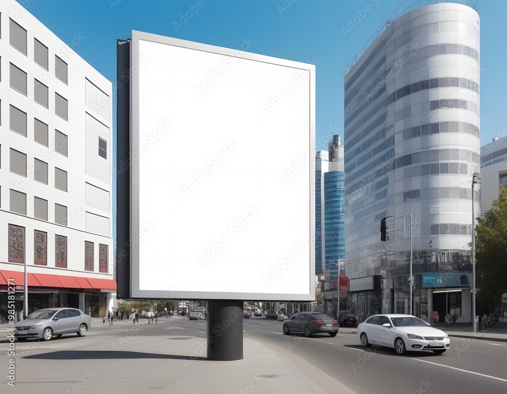 Obraz premium blank big billboard on highway in city town