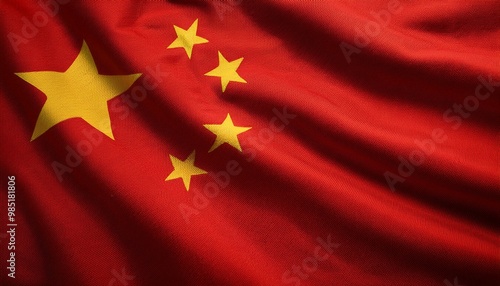 中国の国旗(waving national flag of China.) 