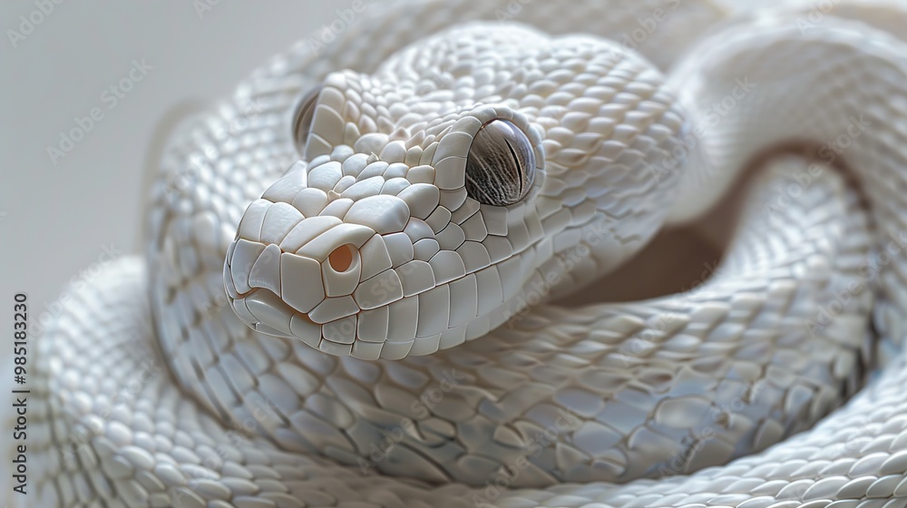 Fototapeta premium Close Up of a White Albino Snake