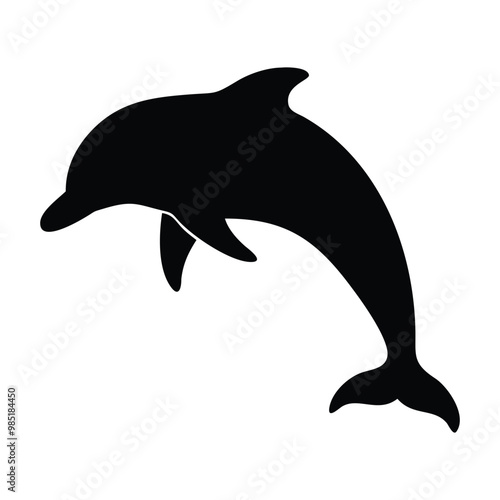 Wallpaper Mural Dolphin silhouette vector Torontodigital.ca