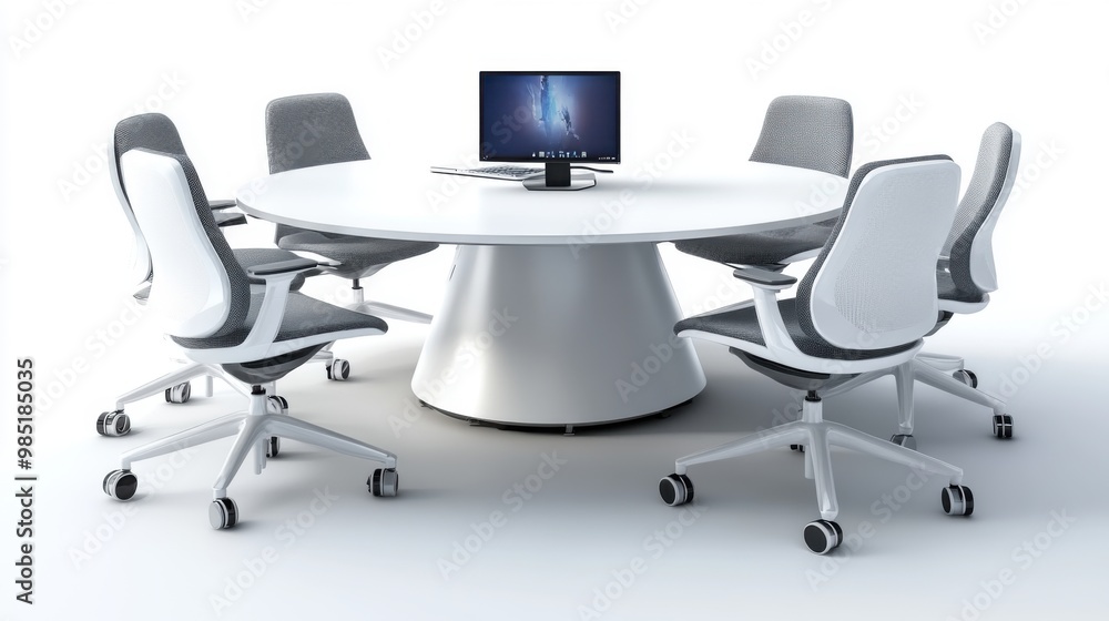 Modern Conference Table with Ergonomic Chairs Modern Conference Table with Ergonomic Chairs