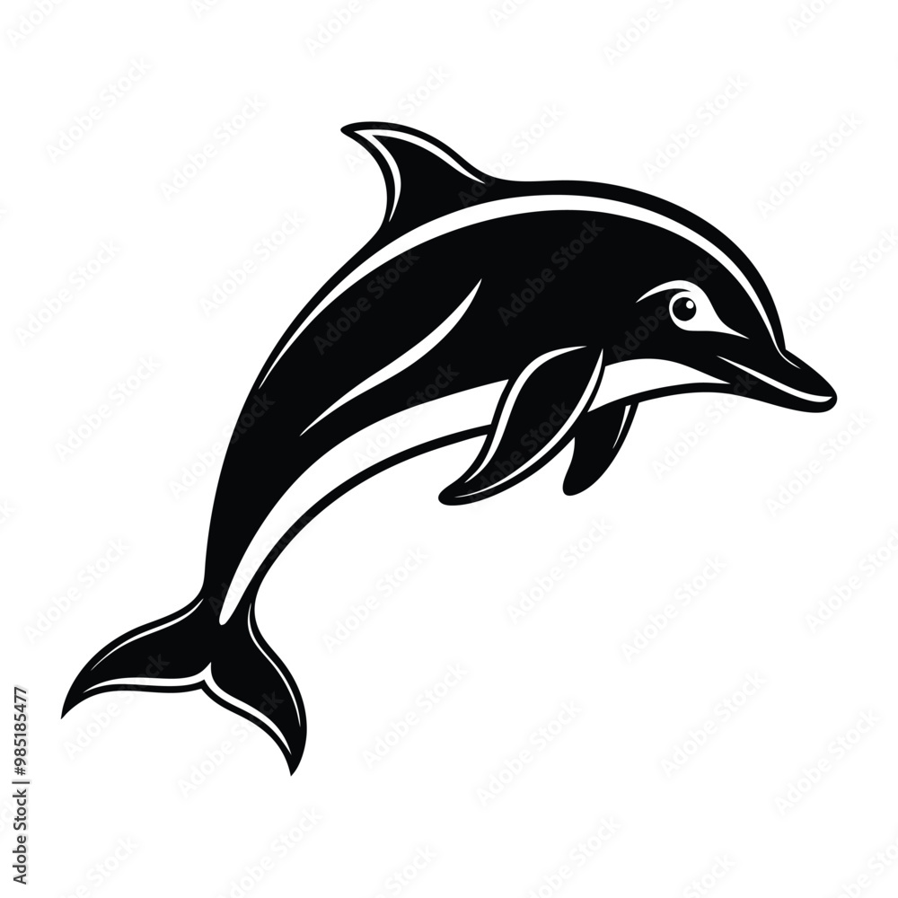 Fototapeta premium Dolphin silhouette vector