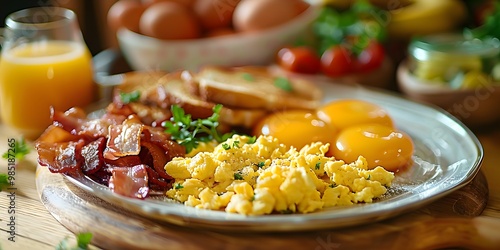 Wallpaper Mural Traditional breakfast spread in cozy setting. Torontodigital.ca