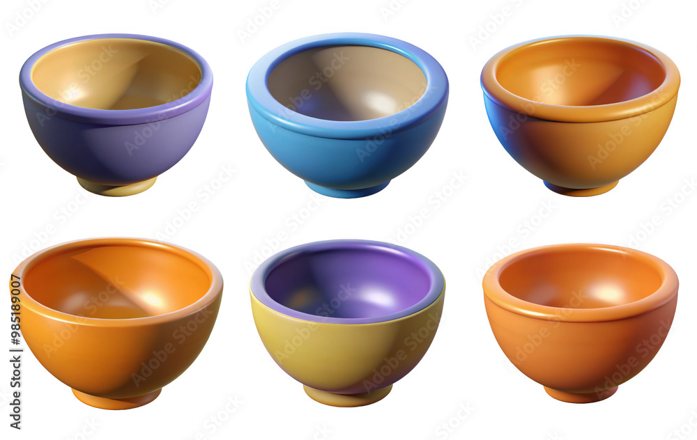 PNG bowl 3d collection, in cartoon style minimal on transparent, white background, isolate
PNG bowl 3d collection, in cartoon style minimal on transparent, white background, isolate