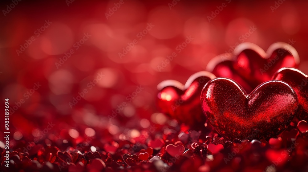 Valentine s day background banner featuring an abstract panorama of red hearts for love theme Valentine s day background banner featuring an abstract panorama of red hearts for love theme