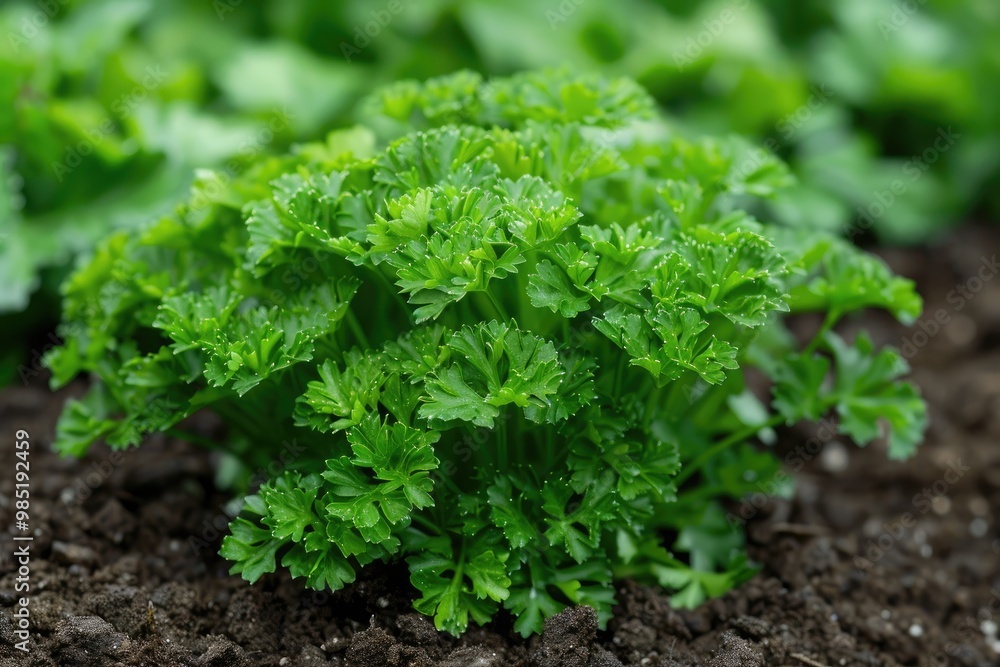 A close-up photo of parsley leaves. Perfect for illustrating healthy food recipes or articles about cooking. A close-up photo of parsley leaves. Perfect for illustrating healthy food recipes or articles about cooking.