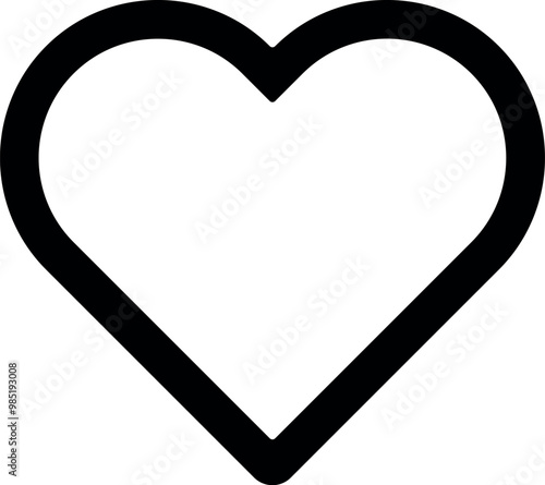 Heart icon, outline, vector design