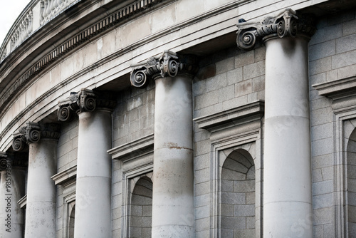 Canvas Print Architectural Details of the Bank of Ireland Building in Dublin