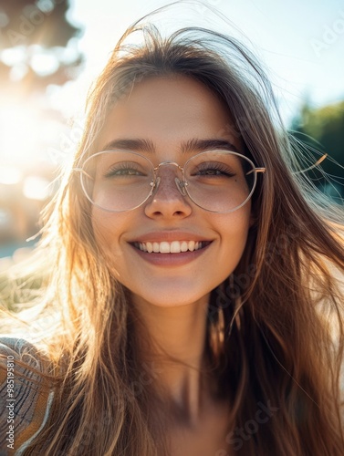 Happy Girl with Glasses